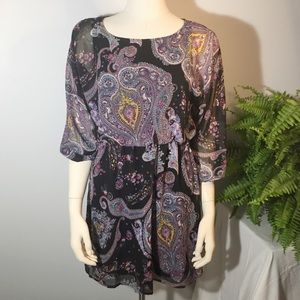 Express Black Multi-Color Mini Dress Sz S
